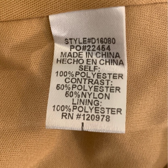 Entro Tan Puff Sleeve Maternity Dress Size L - Picture 4 of 6